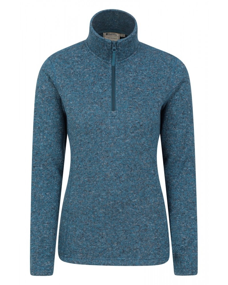 Idris Womens Half Zip Fleece Teal $19.97 Fleece