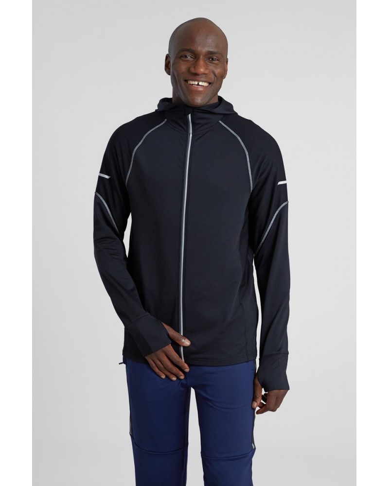 Control Mens Reflective Running Hoodie Black $15.20 Tops