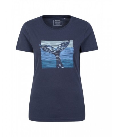 Whale Tail Womens Organic T-Shirt Navy $13.20 Tops