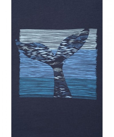 Whale Tail Womens Organic T-Shirt Navy $13.20 Tops