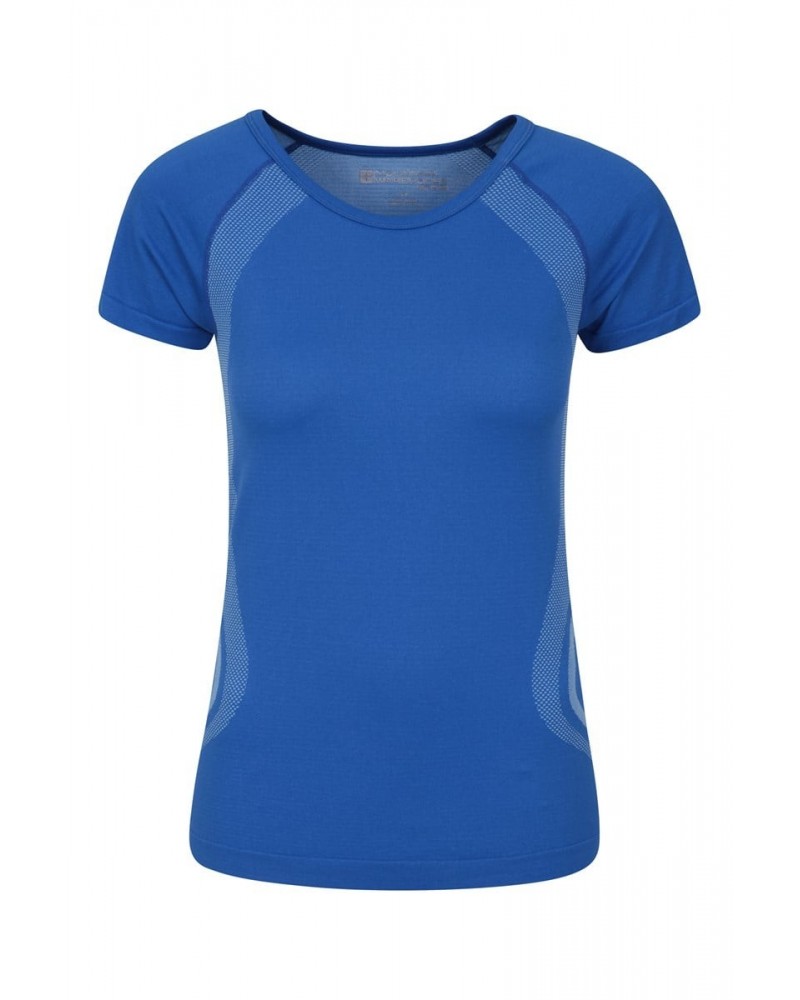 Track Womens Seamless Tee Blue $10.79 Active