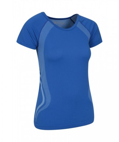 Track Womens Seamless Tee Blue $10.79 Active