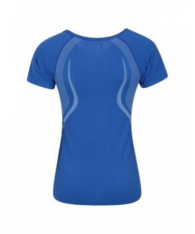 Track Womens Seamless Tee Blue $10.79 Active