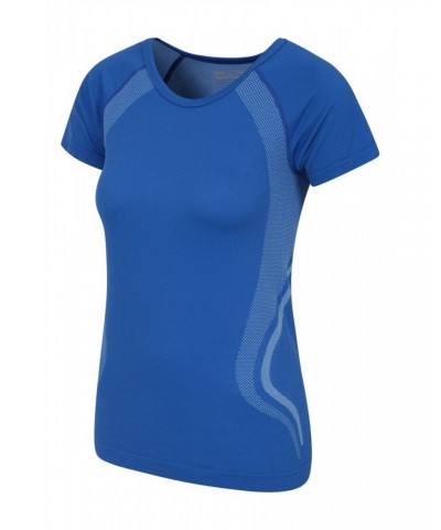 Track Womens Seamless Tee Blue $10.79 Active