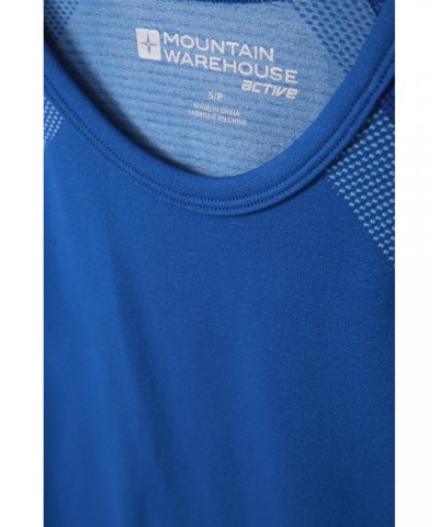 Track Womens Seamless Tee Blue $10.79 Active