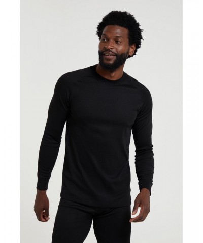 Talus Mens Long Sleeved Round Neck Top Black $13.10 Thermals