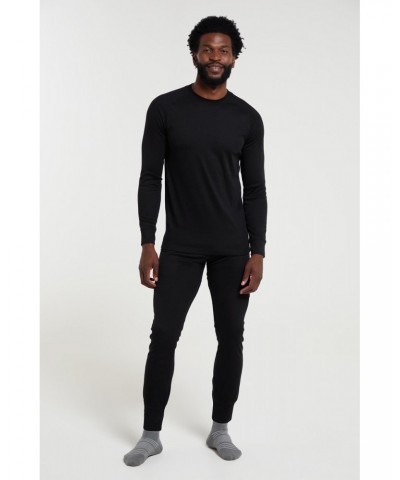 Talus Mens Long Sleeved Round Neck Top Black $13.10 Thermals