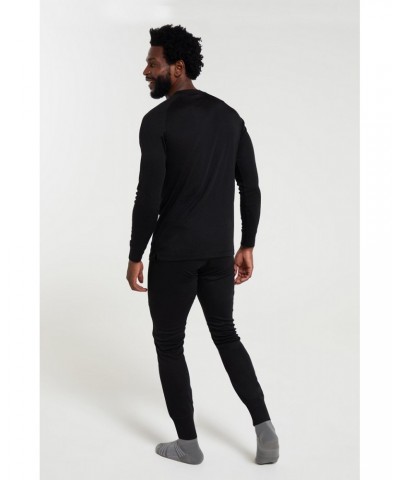 Talus Mens Long Sleeved Round Neck Top Black $13.10 Thermals