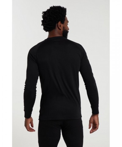 Talus Mens Long Sleeved Round Neck Top Black $13.10 Thermals