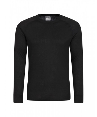 Talus Mens Long Sleeved Round Neck Top Black $13.10 Thermals