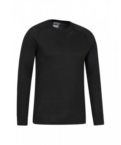 Talus Mens Long Sleeved Round Neck Top Black $13.10 Thermals