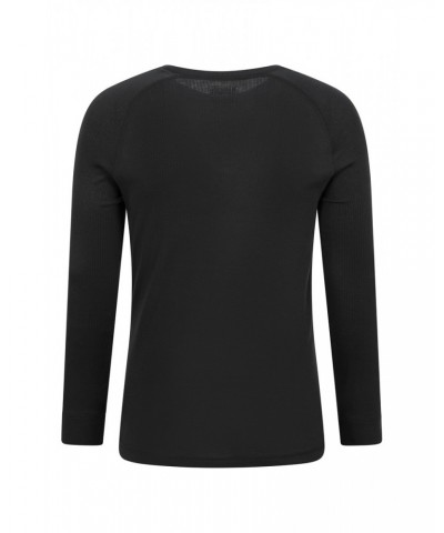 Talus Mens Long Sleeved Round Neck Top Black $13.10 Thermals