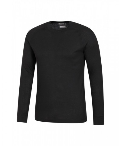 Talus Mens Long Sleeved Round Neck Top Black $13.10 Thermals