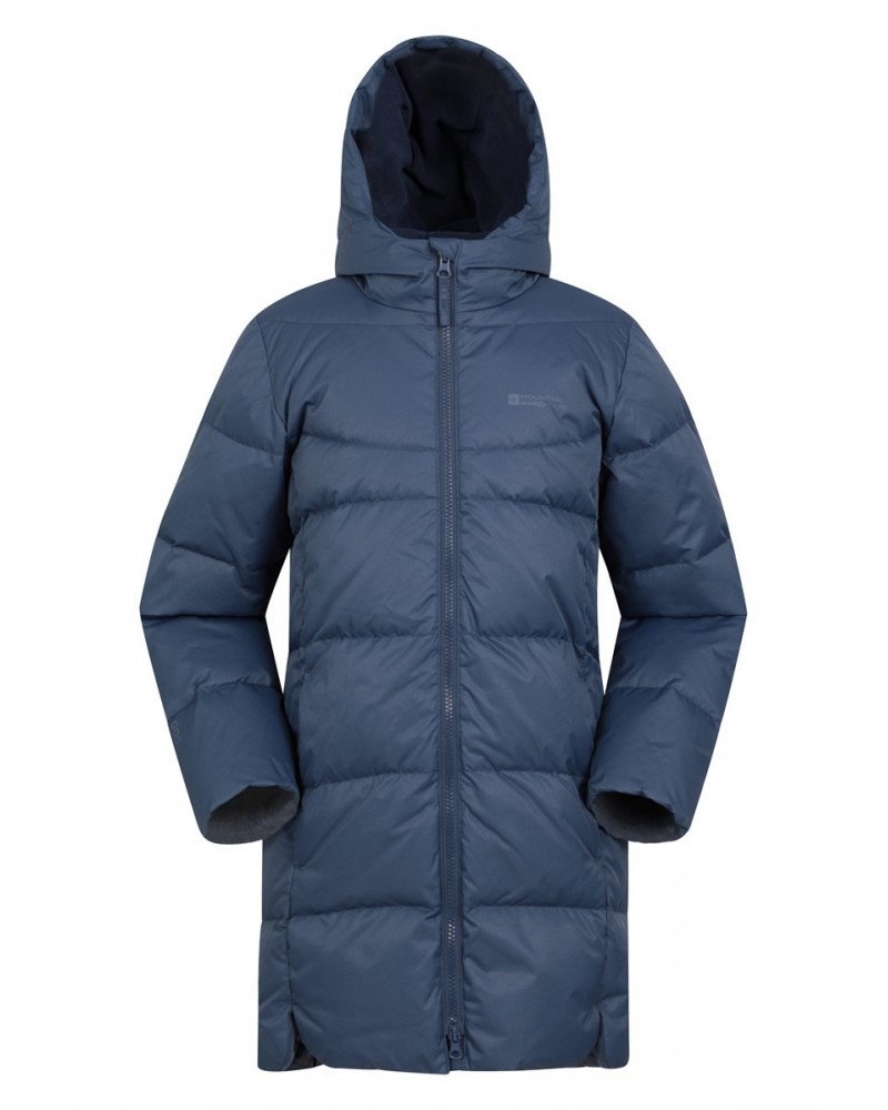 Kids Longline RDS Down Jacket Navy $51.70 Jackets