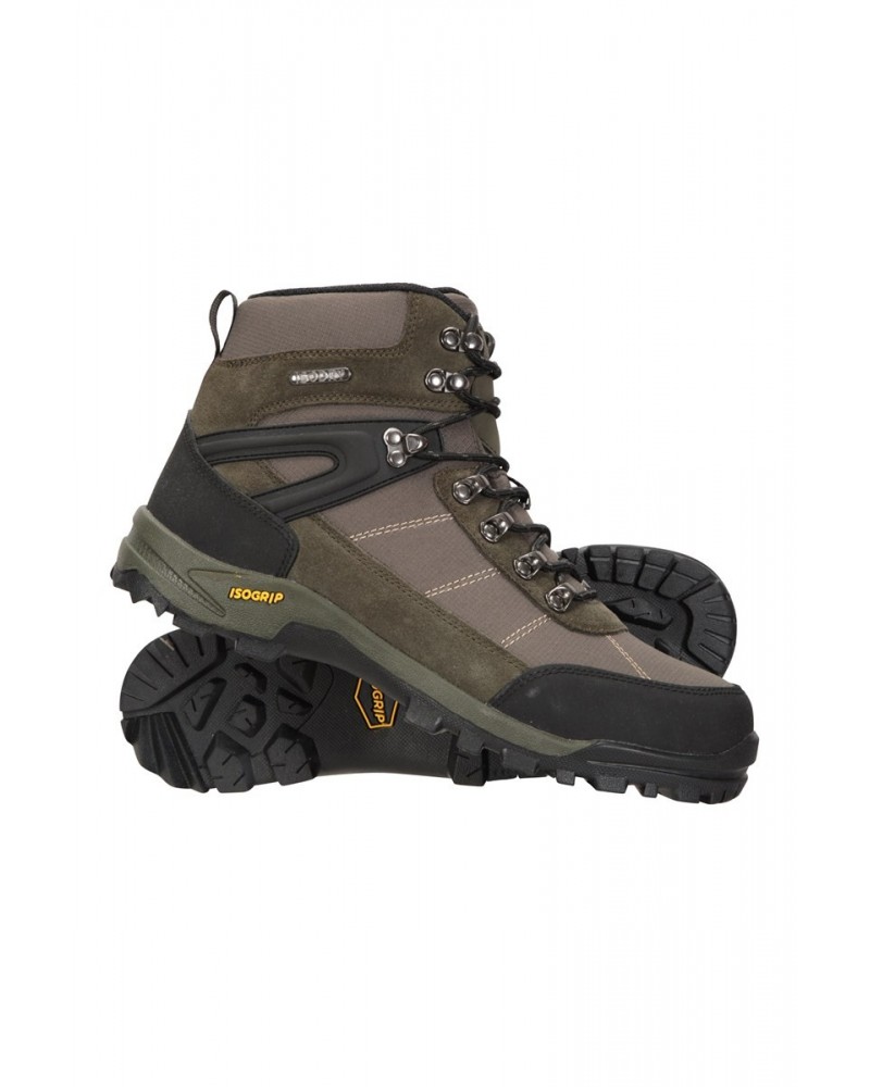 Storm Mens Waterproof IsoGrip Boots Khaki $39.60 Footwear