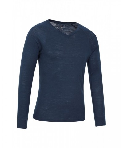 Merino Mens V Neck Base Layer Top Navy $21.19 Thermals