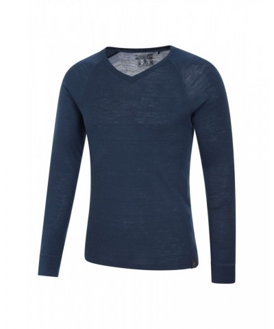 Merino Mens V Neck Base Layer Top Navy $21.19 Thermals