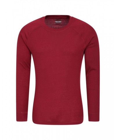 Talus Mens Long Sleeved Round Neck Top Red $13.79 Thermals