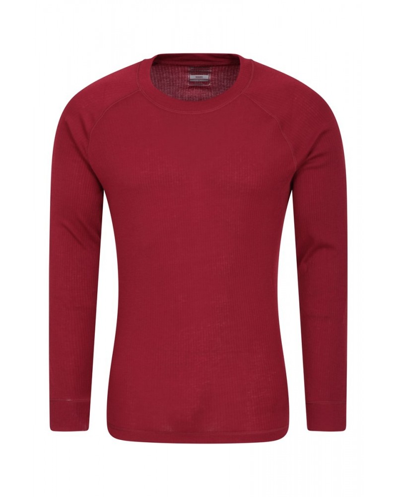 Talus Mens Long Sleeved Round Neck Top Red $13.79 Thermals