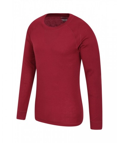 Talus Mens Long Sleeved Round Neck Top Red $13.79 Thermals