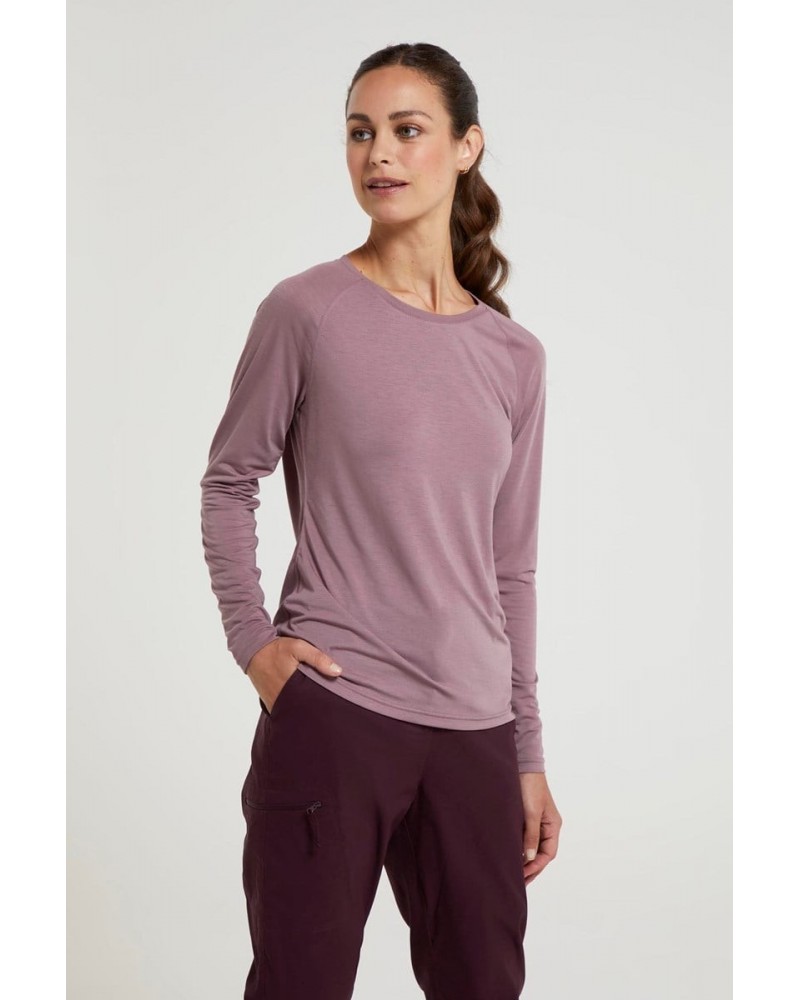 Quick Dry Womens Long Sleeve Top Dusky Purple $13.50 Tops