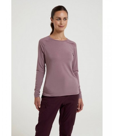 Quick Dry Womens Long Sleeve Top Dusky Purple $13.50 Tops