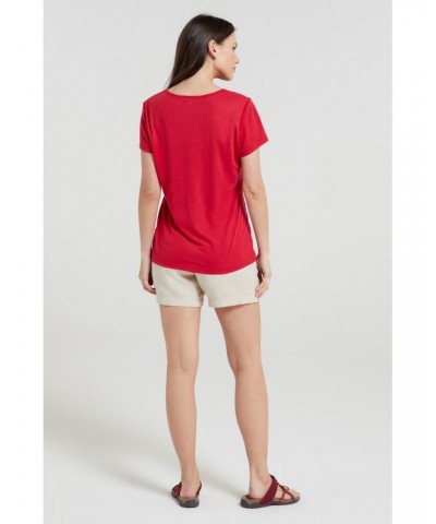 Agra Quick-Dry Womens T-Shirt Red $13.49 Tops