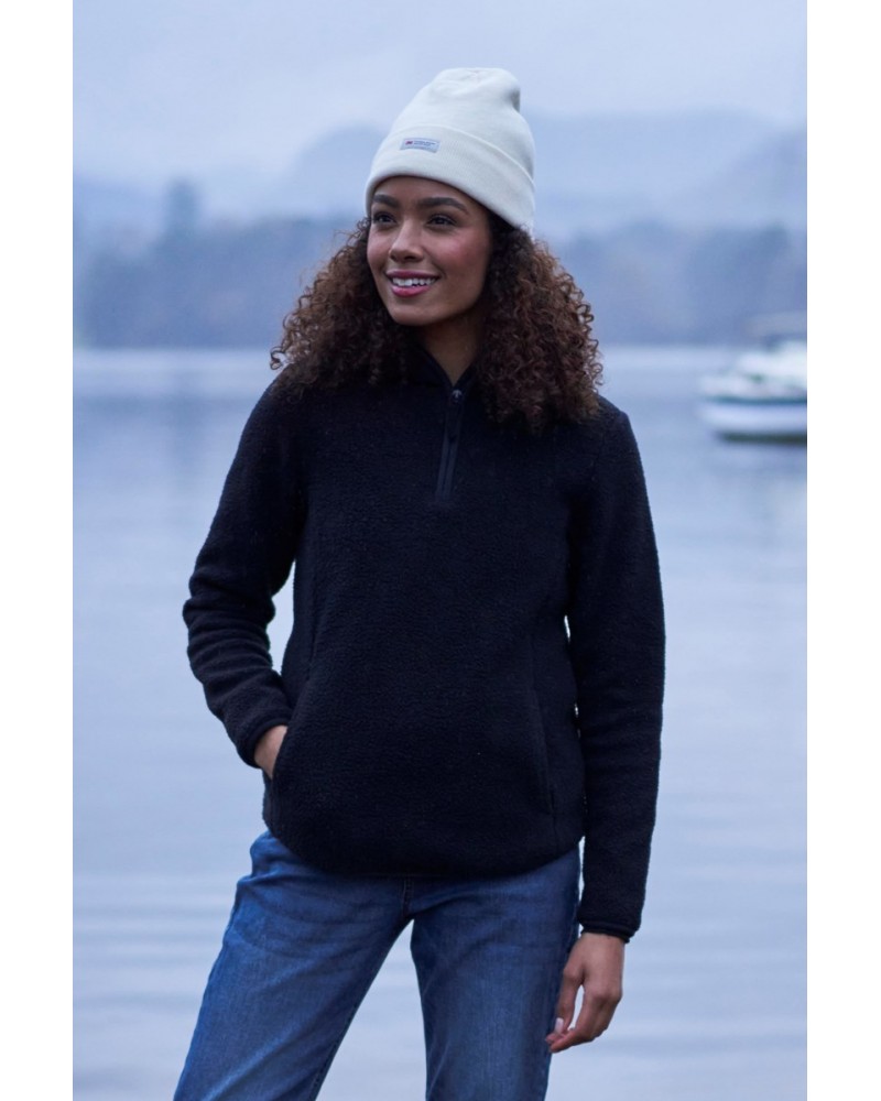 Cosmos Womens Recycled Hooded Fleece Black $17.48 Fleece