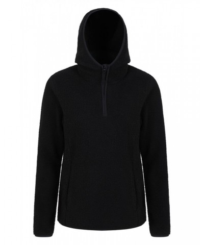 Cosmos Womens Recycled Hooded Fleece Black $17.48 Fleece