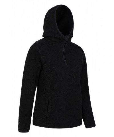 Cosmos Womens Recycled Hooded Fleece Black $17.48 Fleece