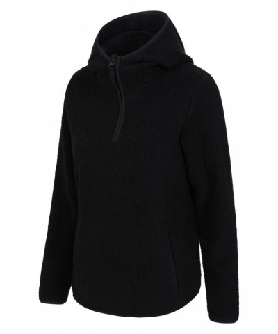 Cosmos Womens Recycled Hooded Fleece Black $17.48 Fleece