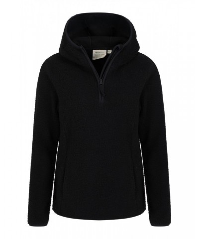 Cosmos Womens Recycled Hooded Fleece Black $17.48 Fleece