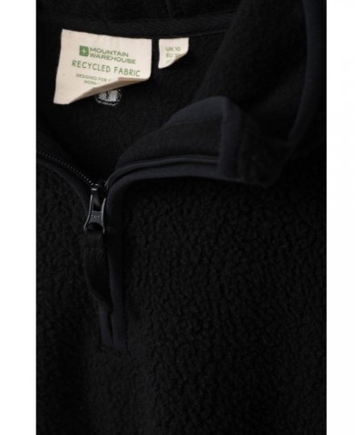 Cosmos Womens Recycled Hooded Fleece Black $17.48 Fleece