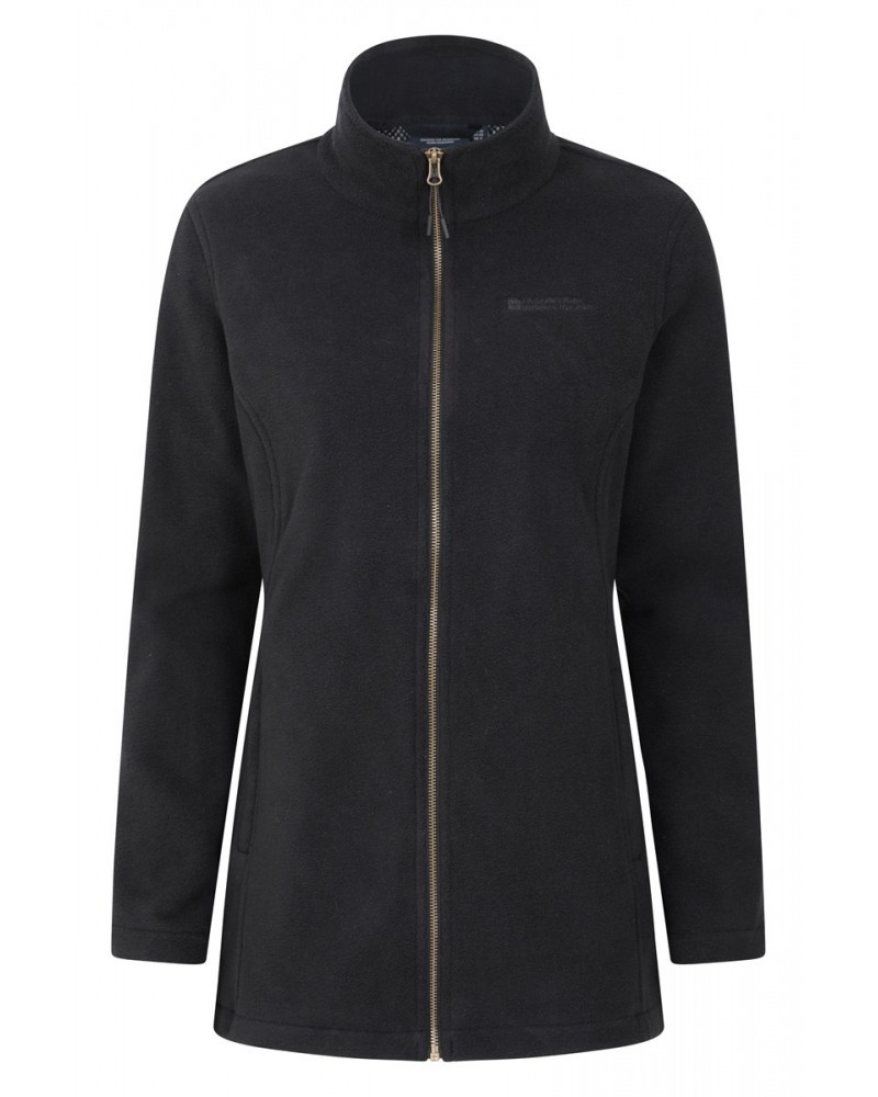 Birch Womens Longline Fleece Jacket Black $19.20 Fleece