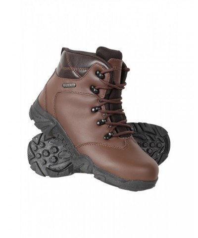 Canyon Kids Leather Waterproof Hiking Boots Brown $35.25 Footwear