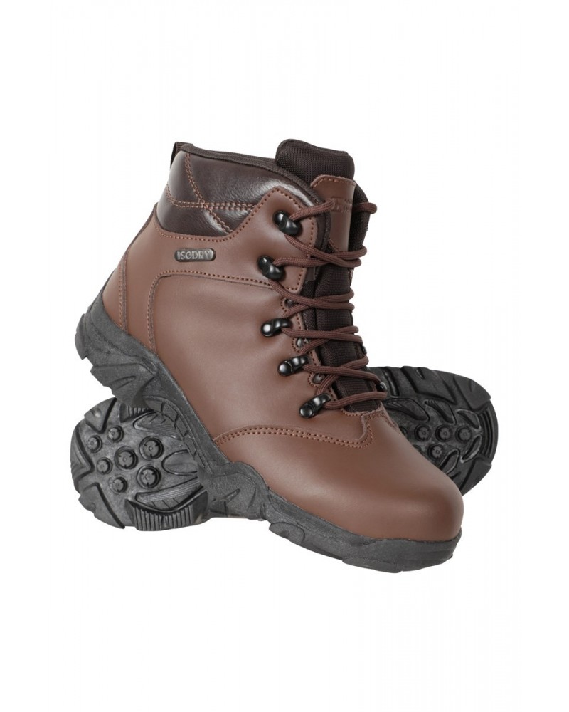 Canyon Kids Leather Waterproof Hiking Boots Brown $35.25 Footwear