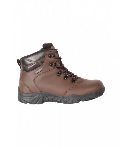 Canyon Kids Leather Waterproof Hiking Boots Brown $35.25 Footwear