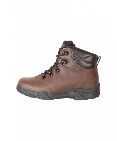 Canyon Kids Leather Waterproof Hiking Boots Brown $35.25 Footwear