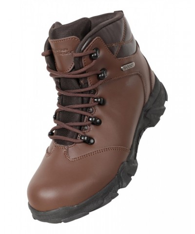 Canyon Kids Leather Waterproof Hiking Boots Brown $35.25 Footwear