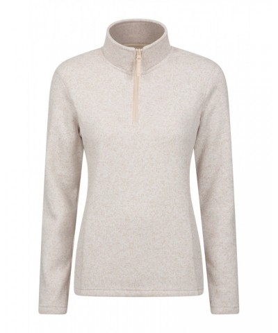 Idris Womens Half Zip Fleece Beige $16.28 Fleece