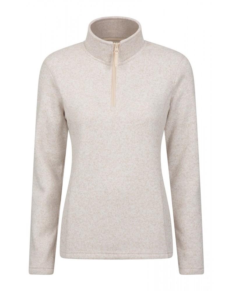 Idris Womens Half Zip Fleece Beige $16.28 Fleece