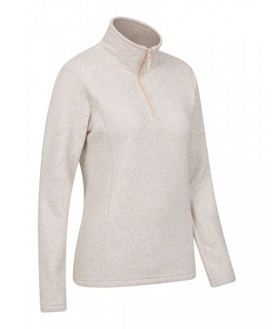 Idris Womens Half Zip Fleece Beige $16.28 Fleece