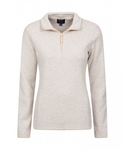 Idris Womens Half Zip Fleece Beige $16.28 Fleece