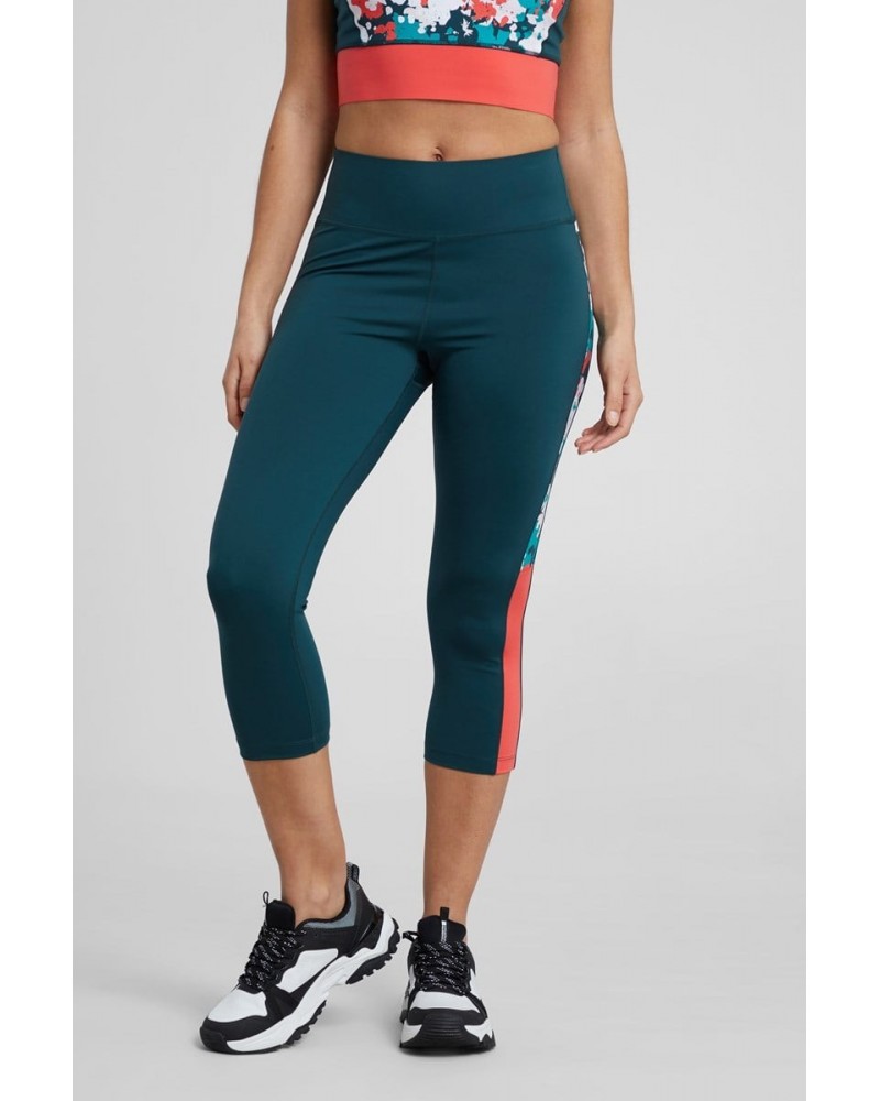 Aya Womens Capri Sports Leggings Dark Green $16.19 Active