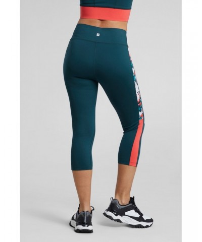 Aya Womens Capri Sports Leggings Dark Green $16.19 Active