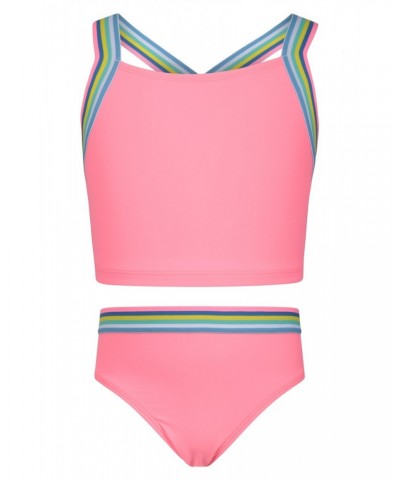Kids Cross Back Tankini Bright Pink $12.75 Swimwear