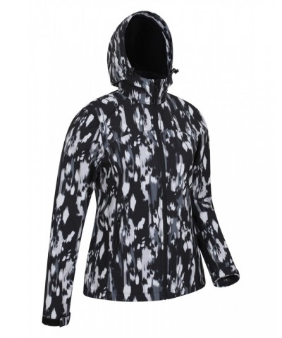 Exodus Womens Printed Water Resistant Softshell Jet Black $32.20 Jackets