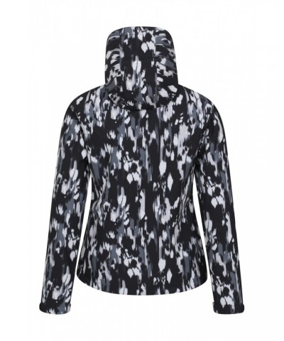 Exodus Womens Printed Water Resistant Softshell Jet Black $32.20 Jackets