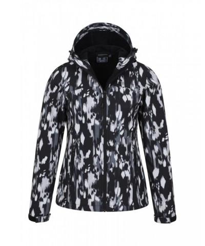 Exodus Womens Printed Water Resistant Softshell Jet Black $32.20 Jackets