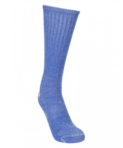 Extreme Trek Mens Merino Wool Mid-Calf Socks Blue $12.74 Accessories